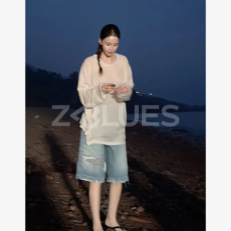 Z.blues【脱不下】绵羊毛薄款长袖T恤针织衫YZGZ097