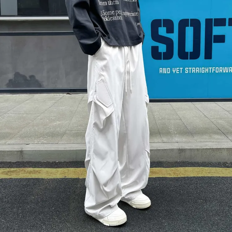 2025秋季新款美式弯刀休闲裤男女高街潮流高级感宽松直筒阔腿长裤