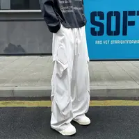 2025春夏新款美式弯刀休闲裤男女高街潮流高级感宽松直筒阔腿长裤