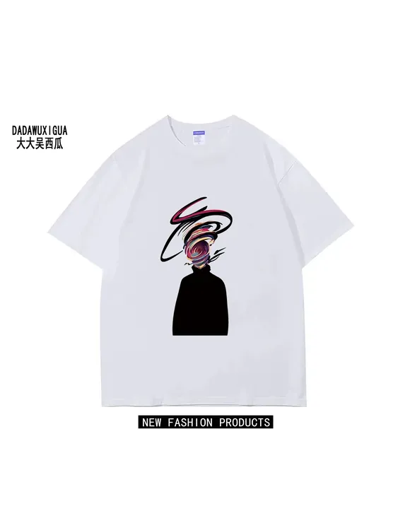 美式痞帅纯棉260g短袖T恤情侣高级感夏季ins潮牌男士圆领半袖百搭