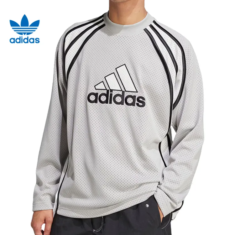 adidas阿迪达斯男子WARM-UP TOP针织长T恤JD5375