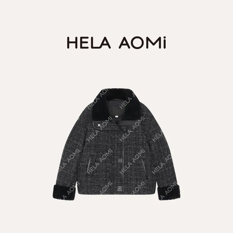 HELA AOMI “小香羊毛领”90白鸭绒+绵羊毛100%羽绒服CY5DC04336