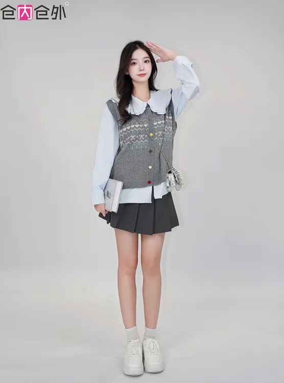 【NEW】百搭Decora少女风马甲上搭套装