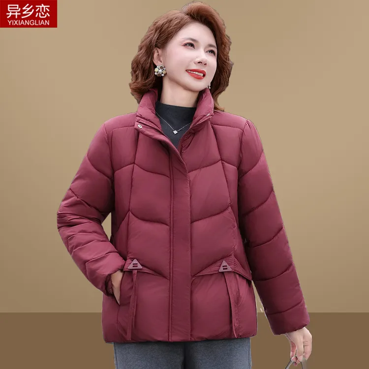 小个子中年妈妈冬装短款棉服2025新款加厚中老年女大码小棉衣外套