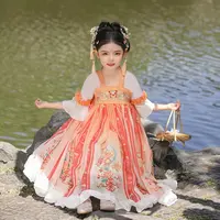 【宇娃娃】2025夏季甜美女童古风公主裙风汉服女孩公主中国风汉服