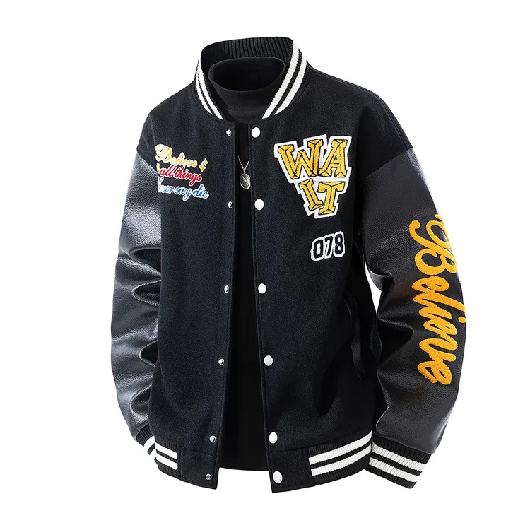 【秋季重磅530克刺绣棒球服】THISWOW长袖美式外套飞行夹克 B877