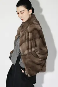 【坤姨专属】进口貂皮大衣女整貂立领横排全挖削工艺水貂皮草女外套