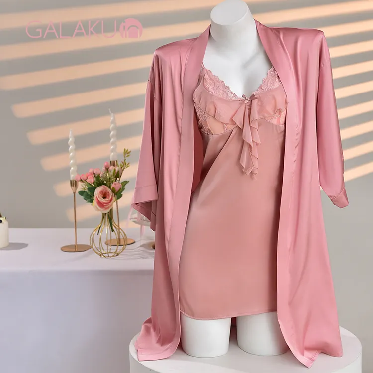 【GALAKU】性感夏季网纱吊带睡裙纯欲风蕾丝睡袍高级感