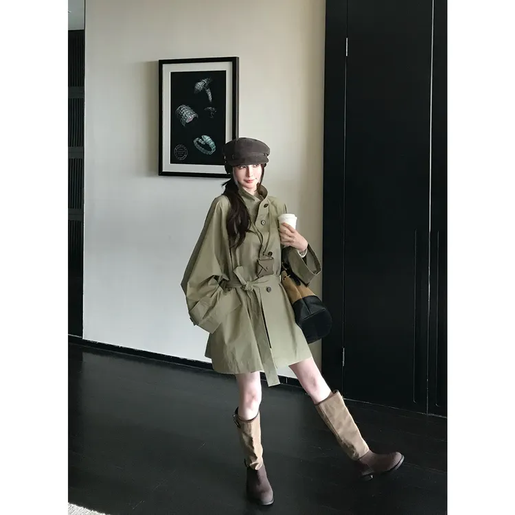 SKK“时髦伦敦er”氛围感高支精梳棉水洗浴袍式风衣~温柔与气场共生