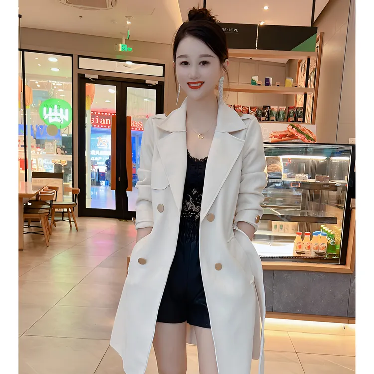 女士爆款2025春款新款正品生日高档收腰显瘦155穿风衣修身小个子