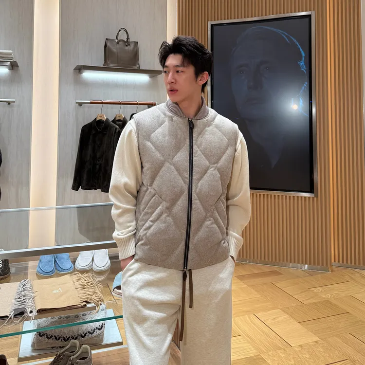 「REA SPECIAL」BLT同款 高定绵羊毛混纺白鹅绒马甲SL-FXSJ8635