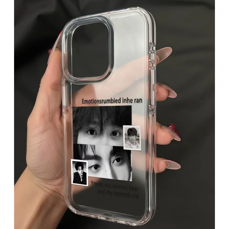 雅天立黑灰双人眼神简适用iPhone16苹果13手机壳华为vivo小米oppo