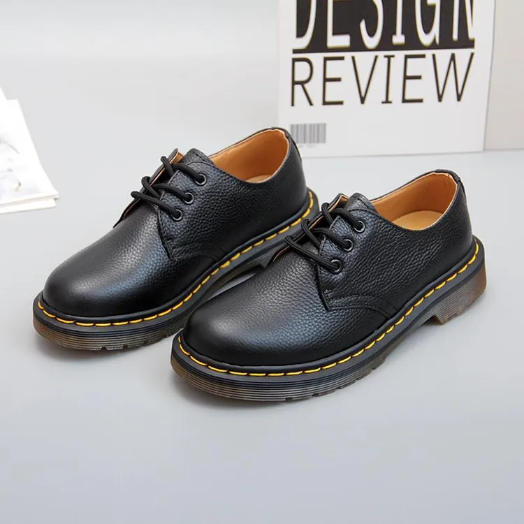 马丁靴女2024春秋新款低帮厚底女鞋英风女靴子复古百搭短靴