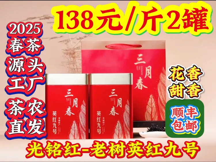 正宗春茶英红九号金毛毫英德红茶浓香型醇耐好喝