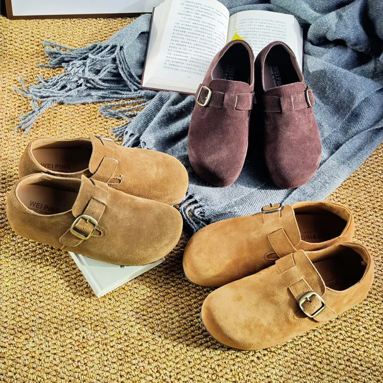 猫小余真皮勃肯鞋2025新款厚底内增高全包勃肯鞋秋冬季