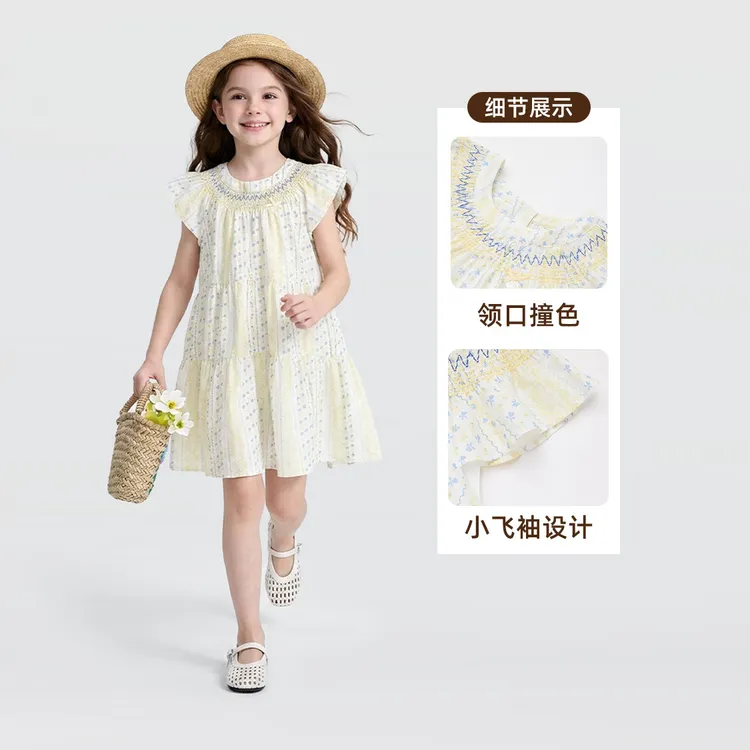 【商场同款】PawinPaw卡通小熊童装26年女童小飞袖连衣裙PCOWG2621M