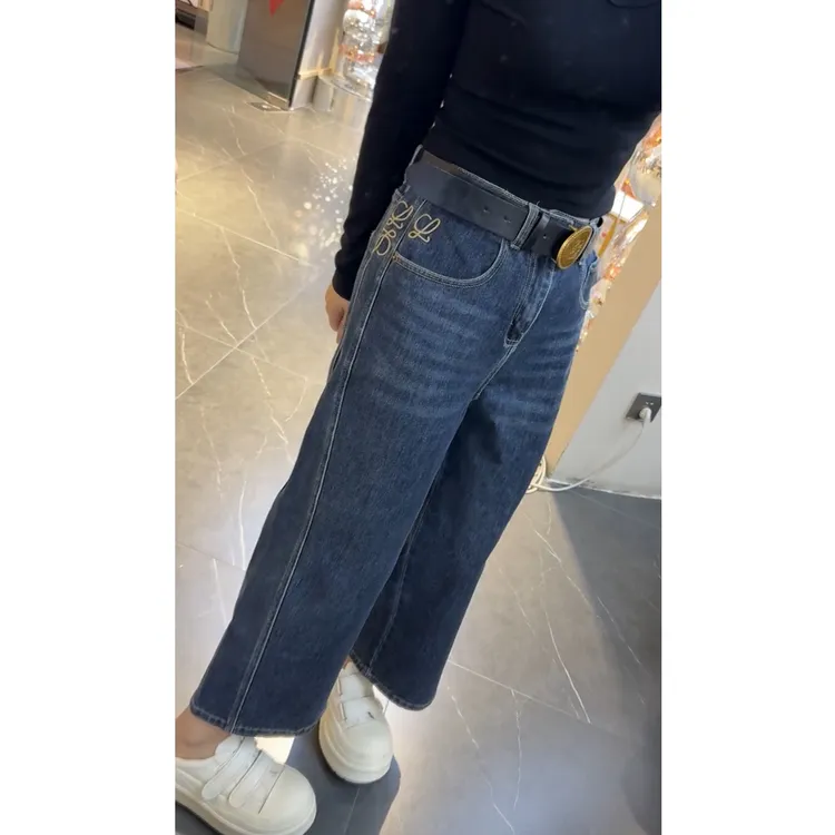 艾塔莉秋季女美式高腰牛仔裤宽松百搭直筒裤小众不撞款宽松阔腿裤