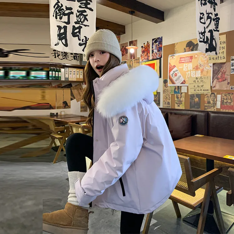 韩系工装风派克羽绒服2025冬季新款ins甜酷风保暖加厚白鸭绒外套