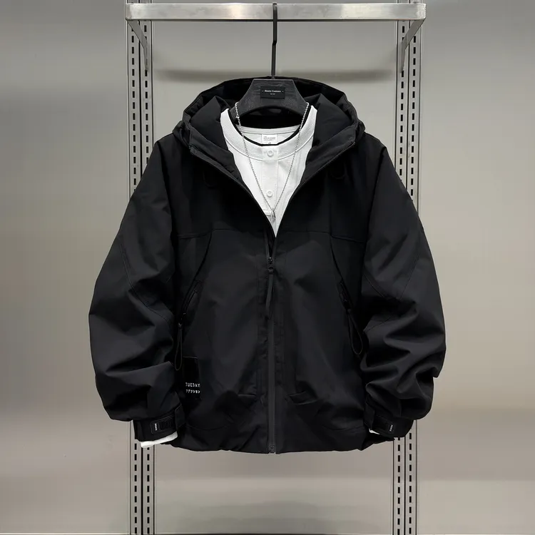 秋冬2025新款加绒加厚连帽夹克男士潮牌宽松户外美式痞帅二棉外套