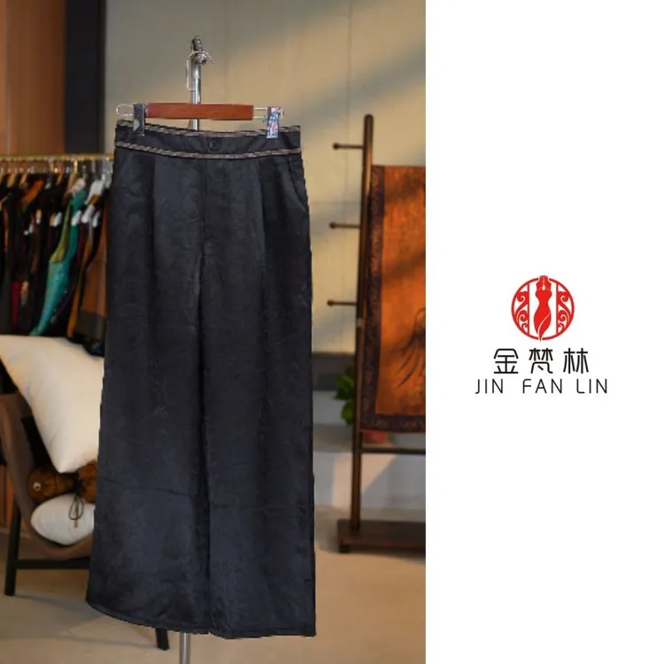 【晚竹裤】新中式中国风设计款重缎老料直筒裤中年妈妈装