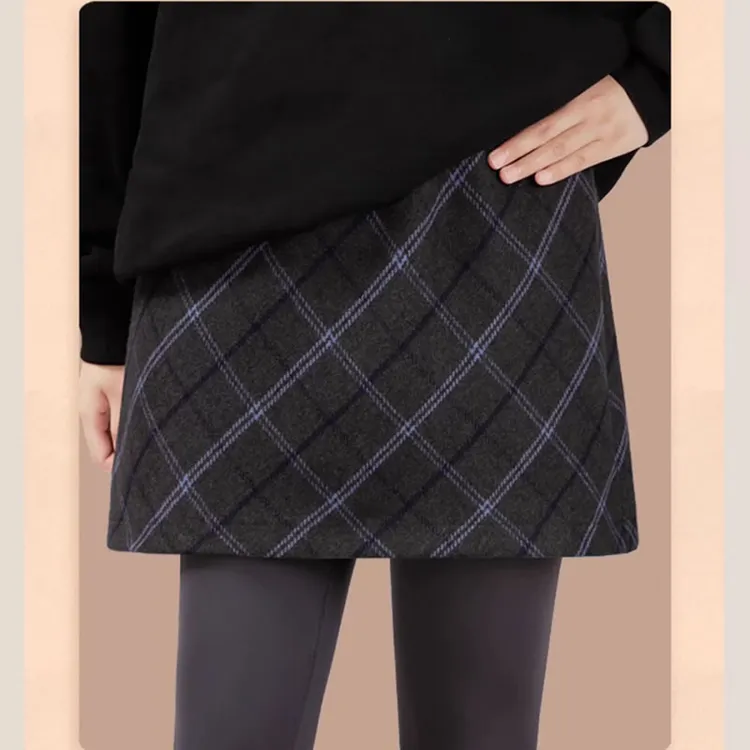 毛呢秋冬新款屁帘女叠穿高级半身裙打底遮屁股神器下摆毛呢短裙子