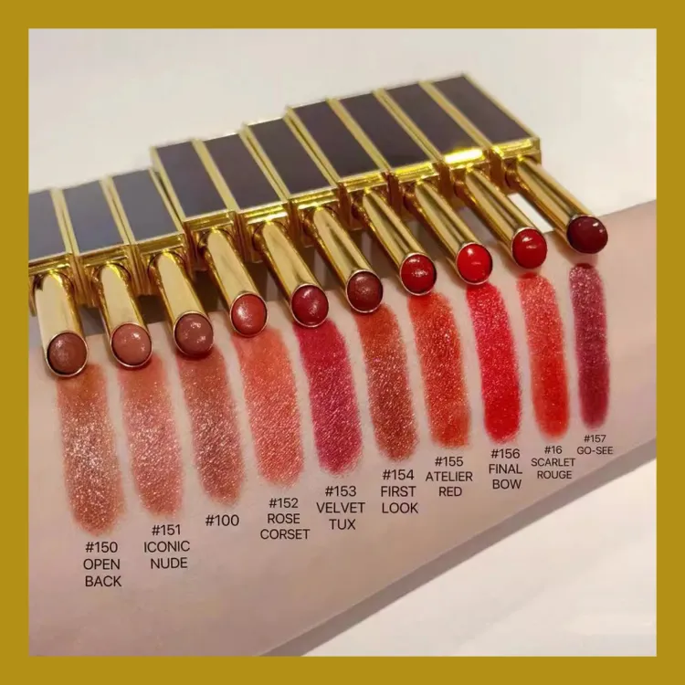 新款黑金色超纤细管口红唇釉保湿短款镜面唇釉20#04#24#16#100#15