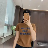 IMFLY金小金自制女装 T恤DYW9766减龄字母印花基础款休闲短袖上衣