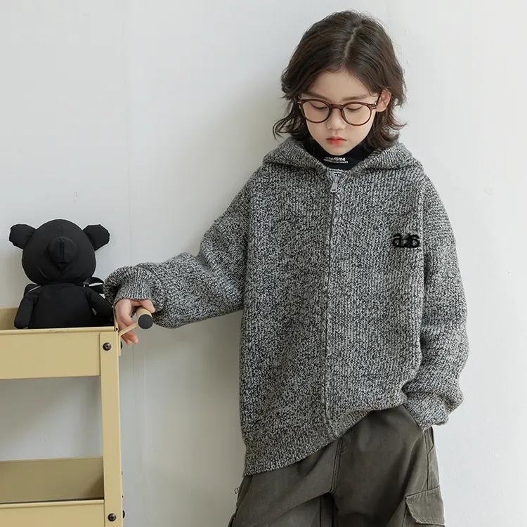 【2025秋冬款上新】男童开衫毛衣秋冬季中大儿童装冬季连帽针织外套