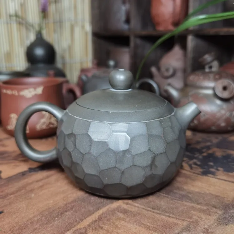广西钦州坭兴陶茶壶西施钻石壶240毫升原矿陶土全手工制作茶壶