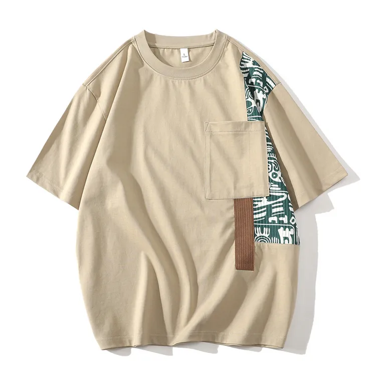 薄款短袖t恤男士休闲透气夏季宽松半袖潮流印花圆男士宽松半袖T恤