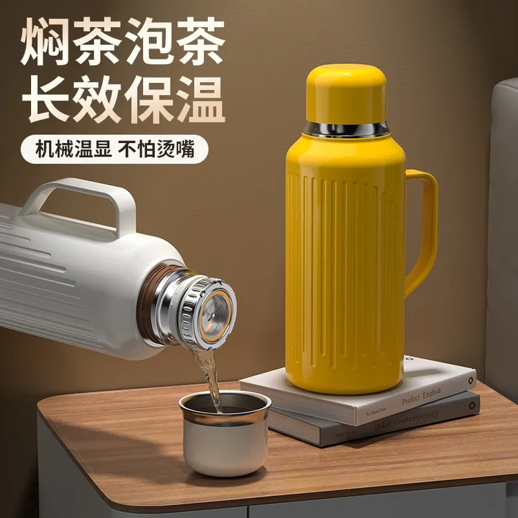 机械显温焖茶保温壶复古风智能显温食品级不锈钢男大容量焖泡茶壶