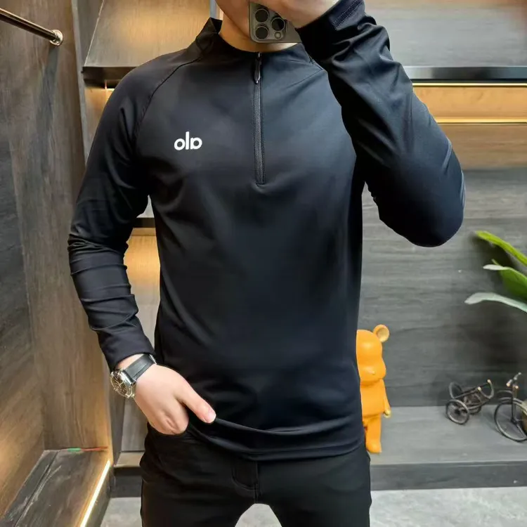 男士秋季高品质新款半拉链立领卫衣时尚商务休闲气质修身锦纶长袖