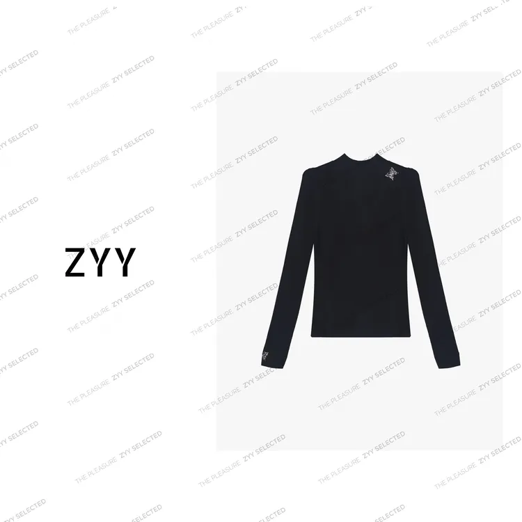 ZYY【都市棱镜】2025/S新品蝴蝶套头长袖烫钻针织衫女X25QMZZS04059