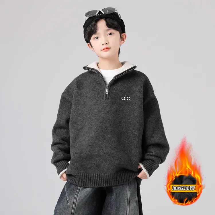 【双11提前购】男女童一体婴儿baby绒加绒加厚新款针织保暖毛衣套头