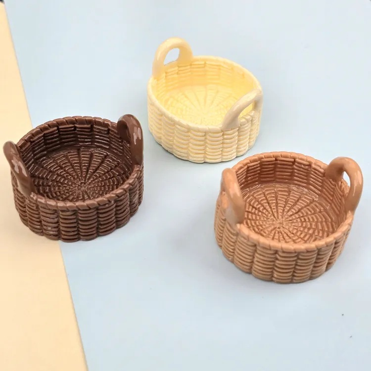 立体盘子面包框蒸笼奶油胶甜点食玩微缩桌搭树脂厨房配件diy材料