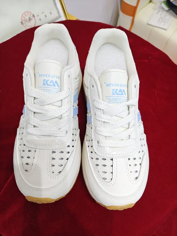 系带镂空夏季情侣低帮白色运动鞋透气时尚休闲鞋薄款百搭