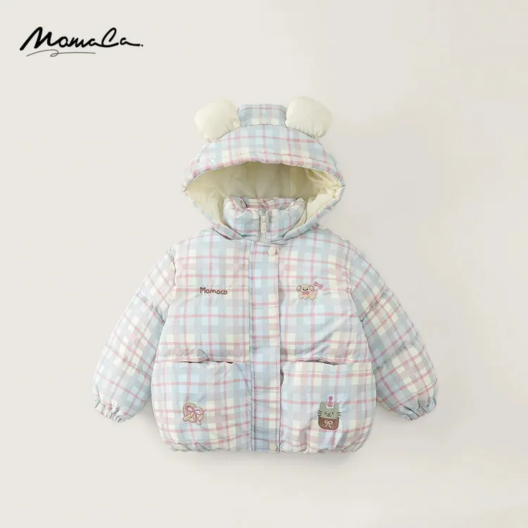 MOMOCO女童冬季新款氛围感条纹时尚洋气可爱棉服77830101023