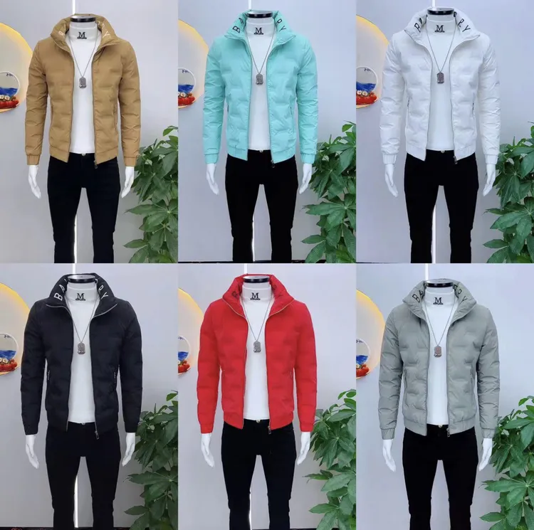 简约大气男士棉服时尚刺绣修身显瘦帅气高端轻奢韩版立领保暖棉衣