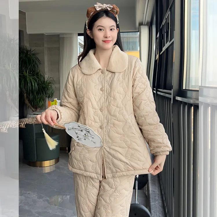 【皎月如梦】韩蜜蜜睡衣女款爆款夹棉加厚显瘦家居服外穿气质ins风