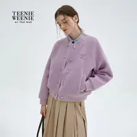 *TeenieWeenie小熊女装毛呢大衣25秋休闲棒球款外套女TTJW258TW5D