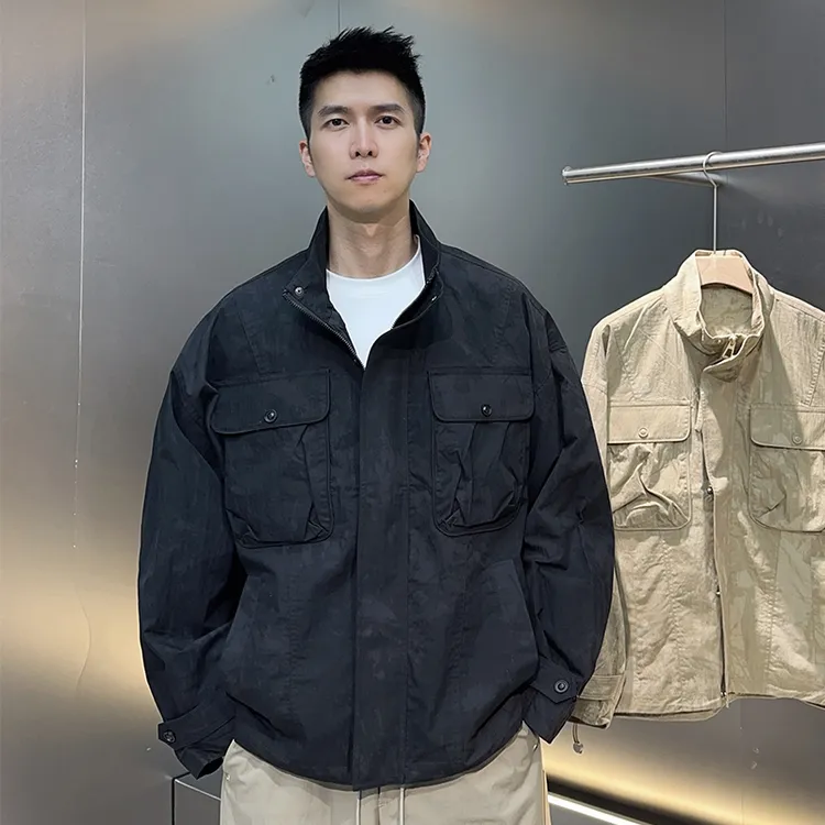 2025春季新款高品质立领工装夹克男宽松迷彩外套~实体店同步上新