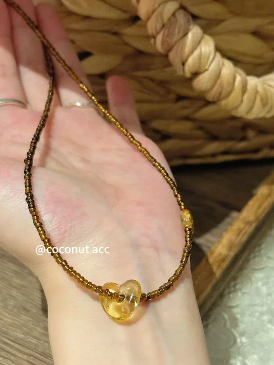 钛钢琉璃项链 「椰饰原创」韩系美拉德爱心小鱼项链锁骨链ins小饰品