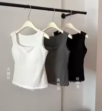 BX#3038#方领蕾丝边美背内搭背心