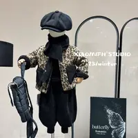 【现货】2025秋冬新款豹纹韩版男童洋气外套痞帅童装宝宝宽松88176