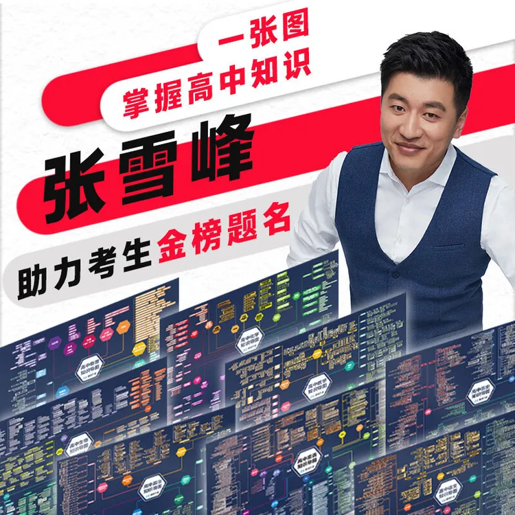 高中知识导图 张雪峰老师助力考生金榜题名 涵盖高中数语英物化