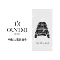 欧倪蜜 OUNIMI 【晚空赴星】珠片纱双色交织条纹针织衫Y-586