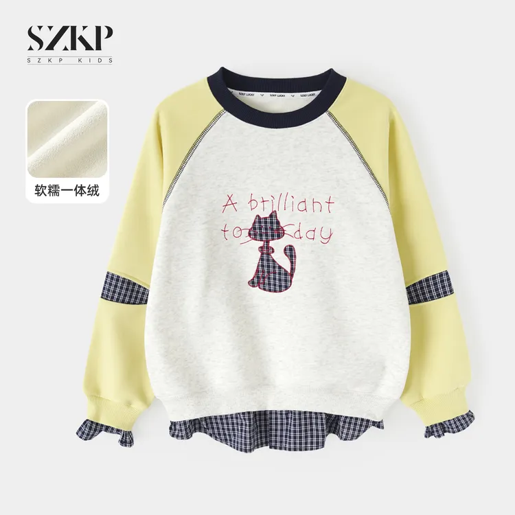 SZKP冬季新款女童装洋气上衣中大童休闲时尚儿童卫衣YNYD556368