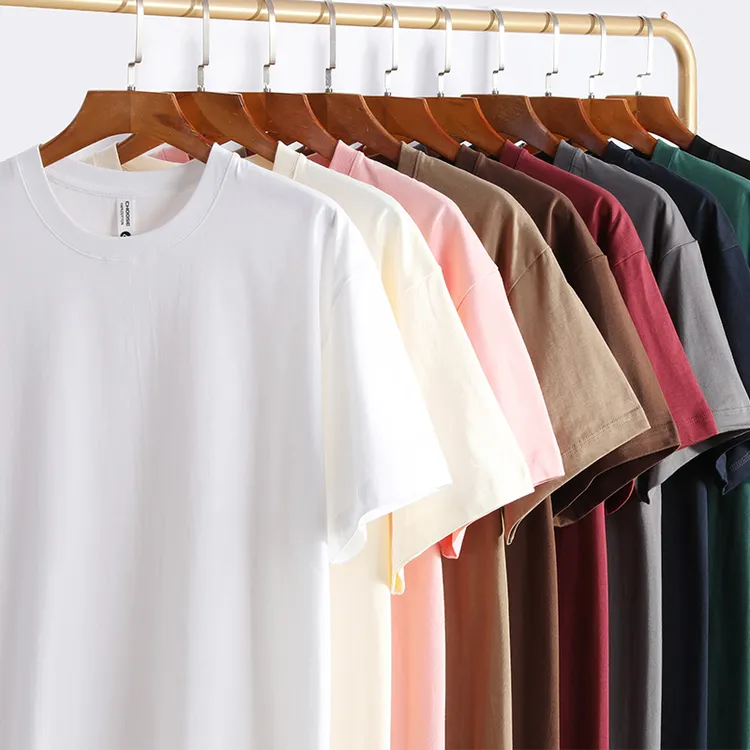 100%纯棉T恤男夏季透气吸汗圆领短袖宽松休闲男士上衣潮300g