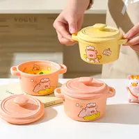 川岛屋&lulu猪联名蒸蛋碗陶瓷炖盅蒸蛋羹专用碗双耳宝宝辅食蒸碗
