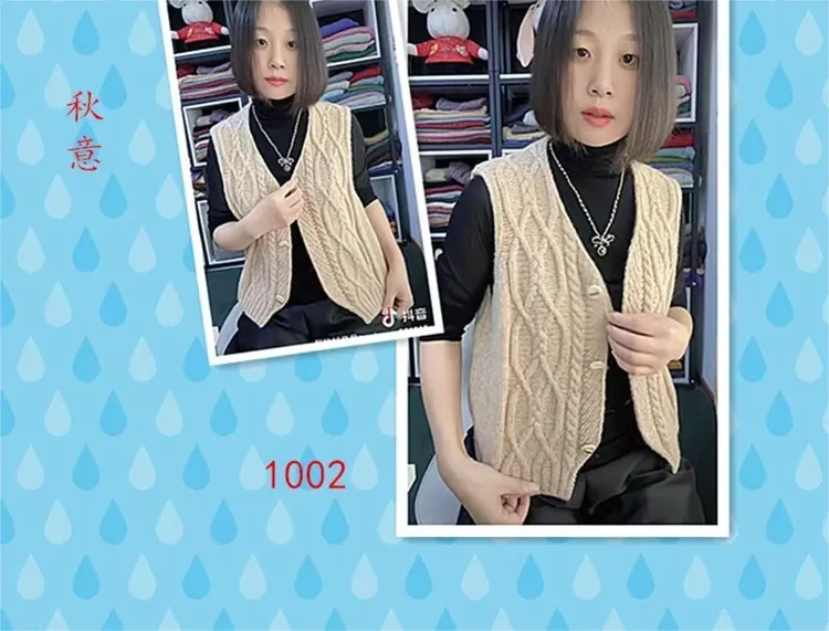【菱秋马甲男女同款】针织麻花柔软开衫网红（视频课+图解+指导教学）